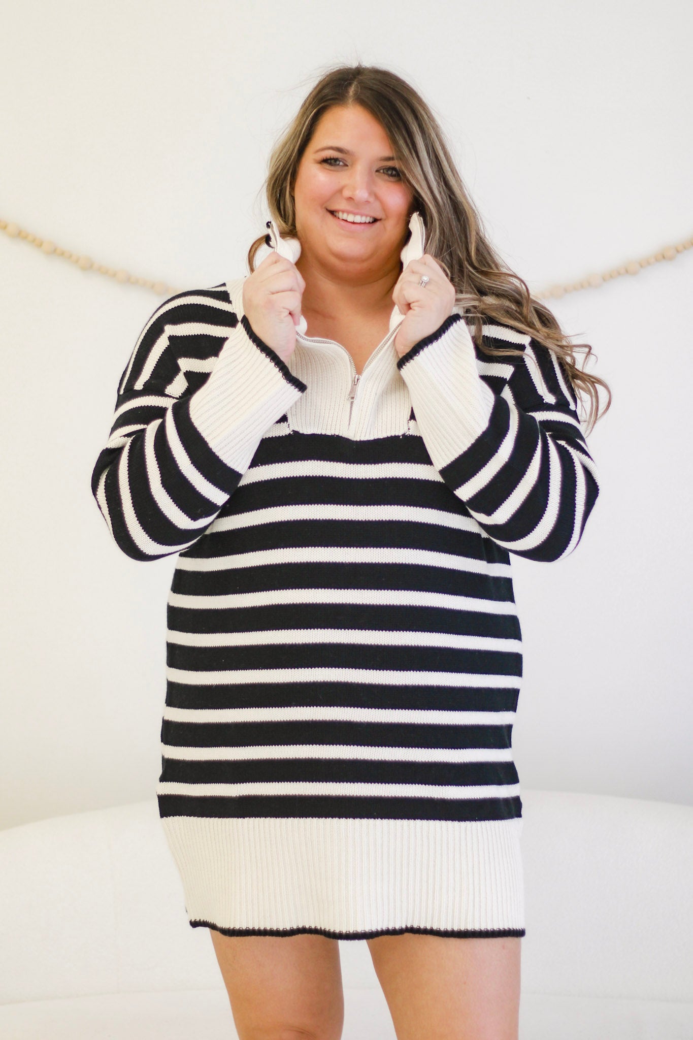 Cozy on Trend Striped Sweater Dress