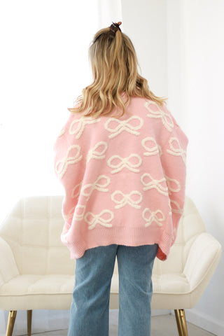 Such a Sweetheart Bow Print Cardigan