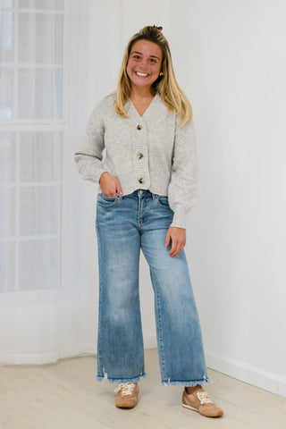 Point of View Button Up Sweater