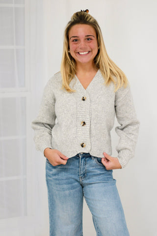 Point of View Button Up Sweater