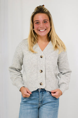 Point of View Button Up Sweater