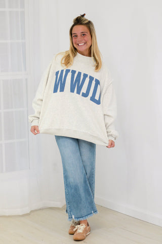 WWJD/Amen Reversible Mock Neck Pullover