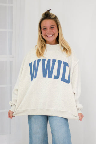 WWJD/Amen Reversible Mock Neck Pullover