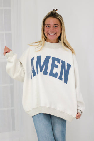 WWJD/Amen Reversible Mock Neck Pullover