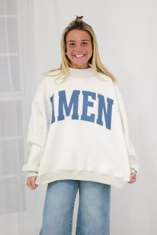 WWJD/Amen Reversible Mock Neck Pullover