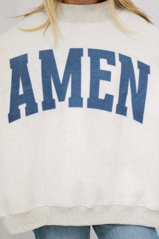 WWJD/Amen Reversible Mock Neck Pullover