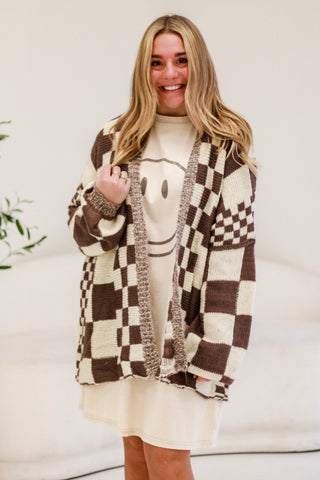 Check Into This Cardigan in Chocolate Brown