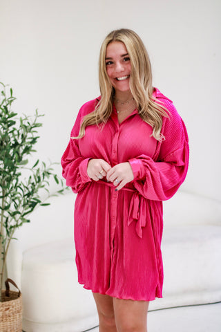 Hot Girl Pleated Tie Dress