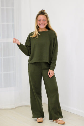 Staying Cozy Dark Olive Set