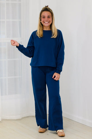 Staying Cozy Light Navy Blue Set