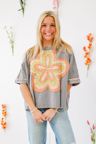 Blooming Personality Top in Slate