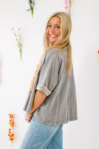 Blooming Personality Top in Slate