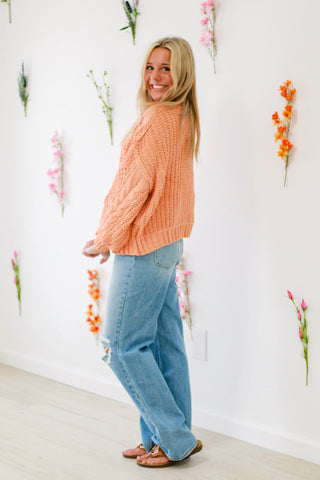 Dreaming of Spring Coral Sweater