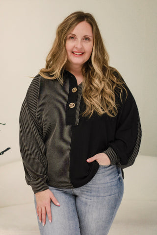 The Tessa Two Tone Ribbed Top