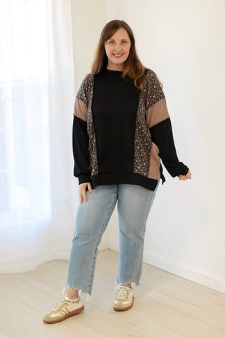 Extra Fun Ribbed Top with Floral Detail