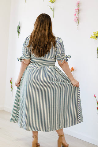 "Seas The Day" Striped Midi Dress