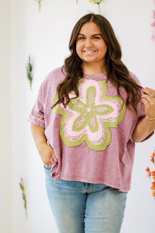 Blooming Personality Top in Plum