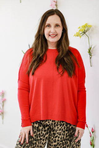 Heart Eyes Red Sweater