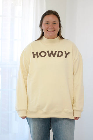Howdy Mock Neck Pullover