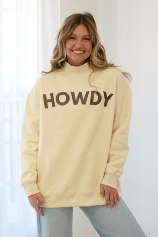 Howdy Mock Neck Pullover
