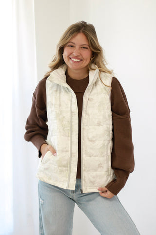 Delilah Camo Puffer Vest