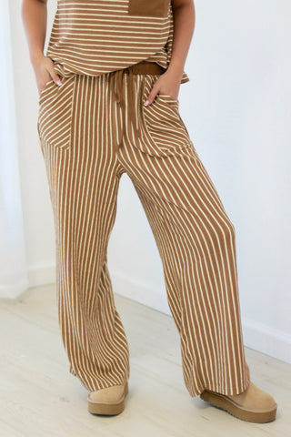 Blame it on the Rain Striped Set in Cocoa