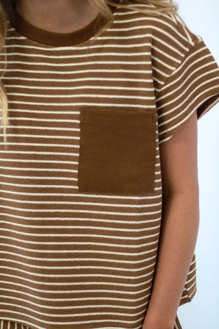 Blame it on the Rain Striped Set in Cocoa