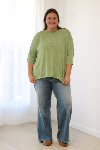 Hurry Over Here Sage Top