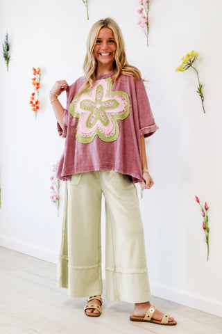 Blooming Personality Top in Plum