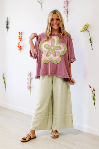 Blooming Personality Top in Plum