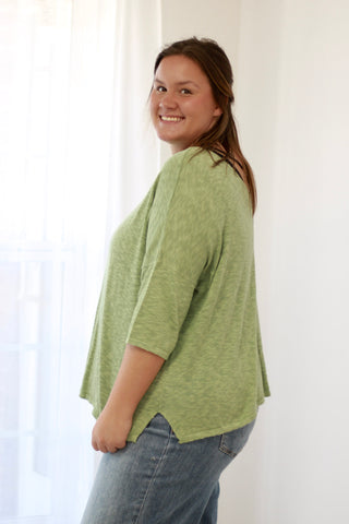 Hurry Over Here Sage Top