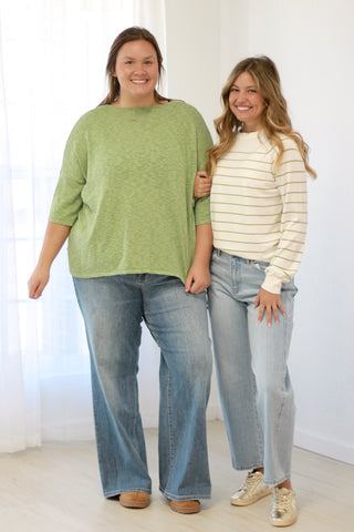 Hurry Over Here Sage Top