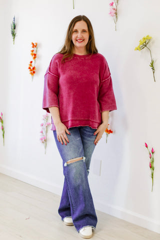 Around Here Knit Sweater in Boysenberry