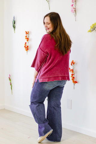 Around Here Knit Sweater in Boysenberry