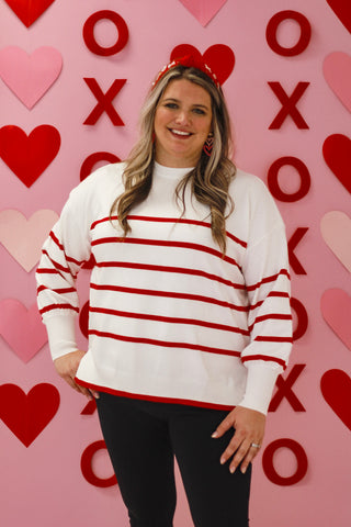 Heart on Fire Striped Sweater