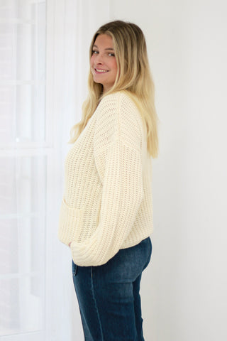 Season of Cream Button Up Sweater