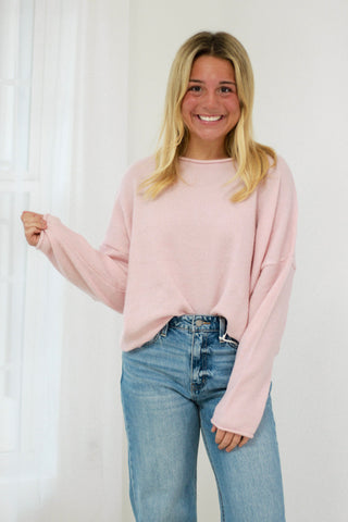Walking on Sunshine Sweater in Pink