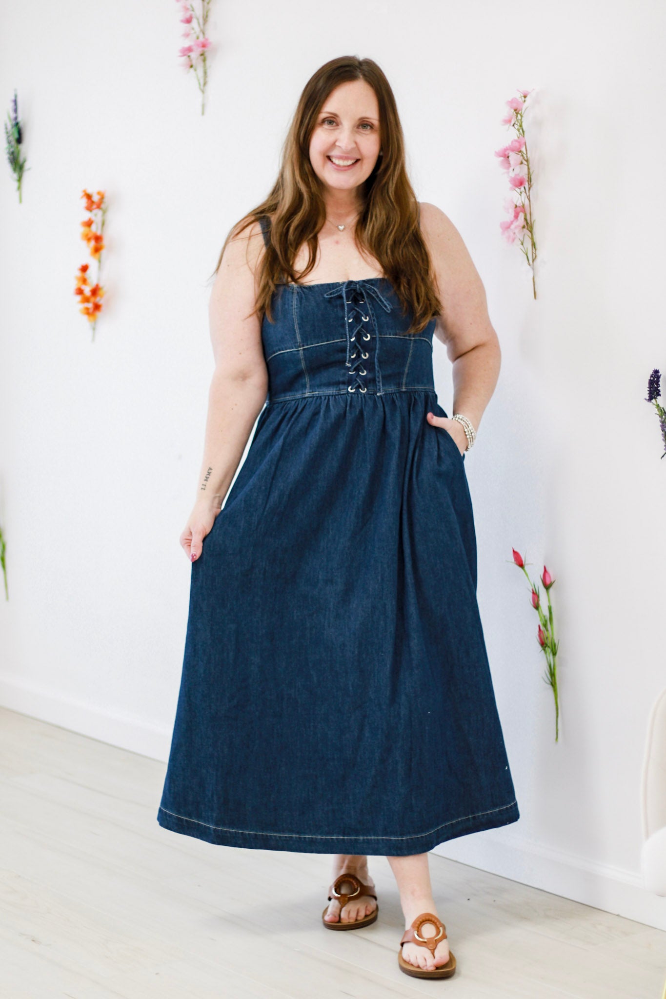 edge denim dress Charming Edge Backless Denim Mini Dress