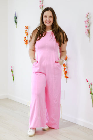 Living My Dreams Jumpsuit in Pink