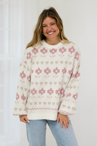 Lean on Me Floral Sweater
