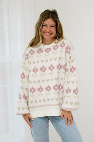 Lean on Me Floral Sweater