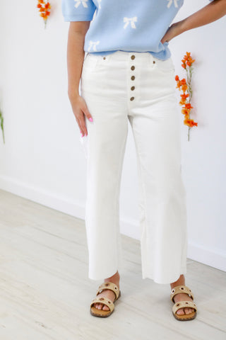 Downtown Vibes Wide Leg Pants in White