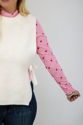 Keigan Pink Heartlines Mesh Top
