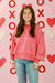 Love is in the Air Acid Wash Fleece Pullover in Fuchsia