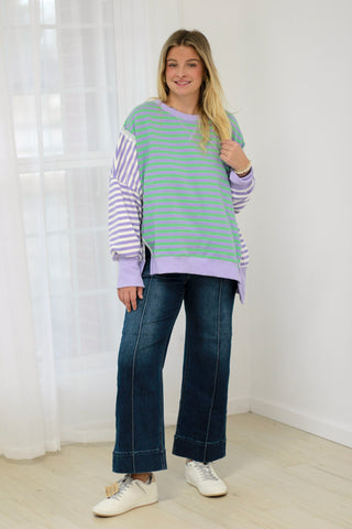 Colorful Fun Striped Pullover