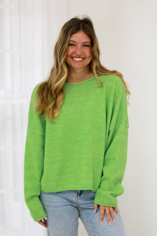 Walking on Sunshine Sweater in Green