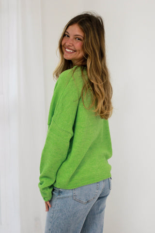 Walking on Sunshine Sweater in Green