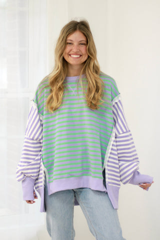 Colorful Fun Striped Pullover
