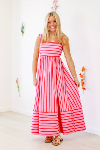 Sweetheart Striped Maxi Dress