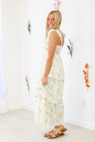 Tiers of Spring Floral Dress